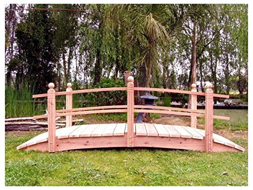 10 Ft Double Rail Garden Bridge In Redwood 10 Ft Double Rail W Lights