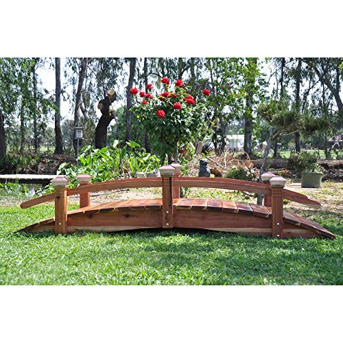 Redwood Short Post 12-ft Garden Bridge