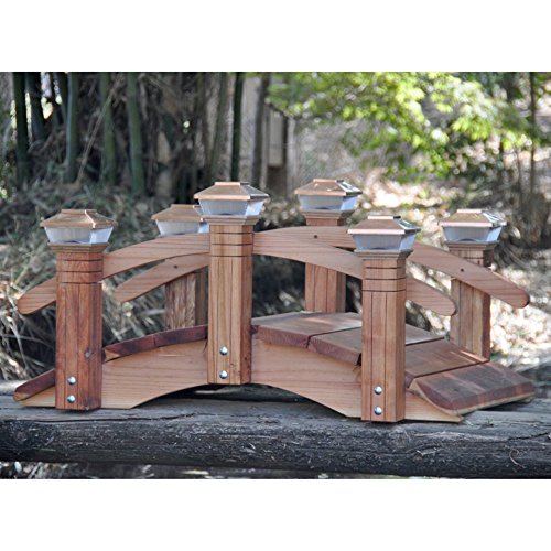 Redwood Short Post 4-ft Garden Bridge