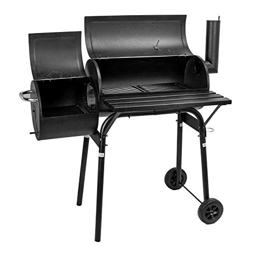 CJ Online Shop 43 BBQ Charcoal Smoker Portable Camping Barbecue Cooker w Charcoal Barrel Grilling Cooking Smoking Heat Resistant Paint 110L x 53cm D x 110cm H