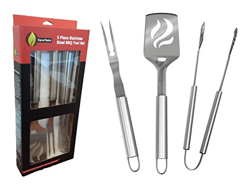 Bbq Grill Tools Set - Heavy Duty 20 Thicker Stainless Steel - Professional Grade Barbecue Accessories - 3 Piece