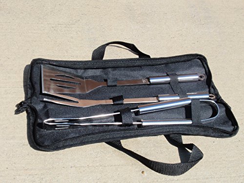 Stainless Steel 4-piece Bbq Tool Set With Carrying Case
