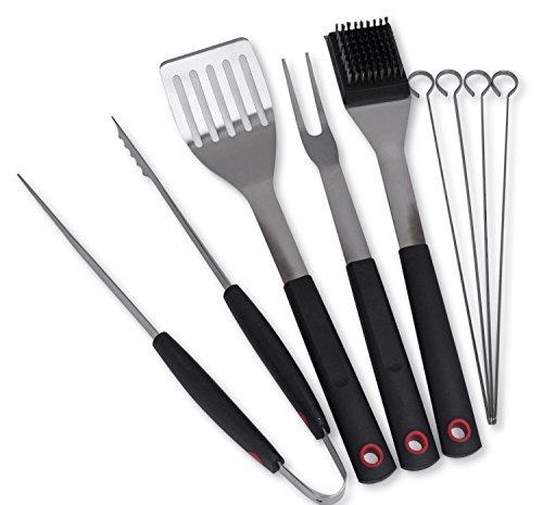 Culina Grilling BBQ Tool Set 8-pc Stainless Steel Soft Touch Handle