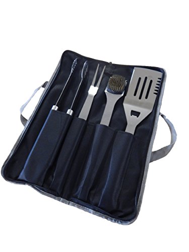 Simplistex - Stainless Steel BBQ Grilling Tool Set - 4 Piece Starter Barbecue Kit W Carry Bag