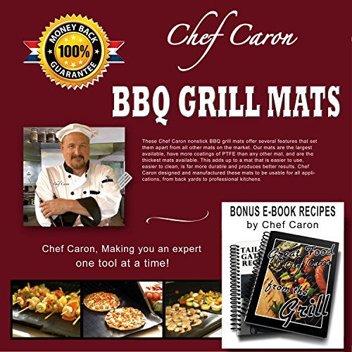Chef Caron Bbq Grill Mat Designed For The Professional 17&quot X 13&quot - Set Of 2 Nonstick Ultra-slick Extra Thick