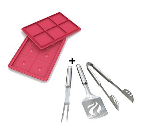 Burger Press  Grill Tools Set - HEAVY DUTY 20 THICKER STAINLESS STEEL - Professional Grade Barbecue Accessories - 3 Piece BBQ Utensils Kit Includes Spatula Tongs Fork - Unique Birthday Gift Idea