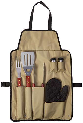 Chefs Kitchen 82-4308 7-piece Outdoor Bbq Apron And Utensil Set