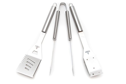 20 Thicker Stainless Steel BBQ Tools Set Stainless Steel Barbecue Set Professional Grade Grill Tools over 16 Inches Long 3 Piece Grilling Tools Set - Spatula Tongs Wire Brush Carrying Case - 2 Sets