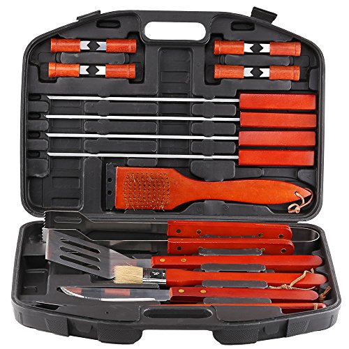 Estilo Est0194 18 Piece Stainless Steel Barbecue Grill Tool Set With Storage Case