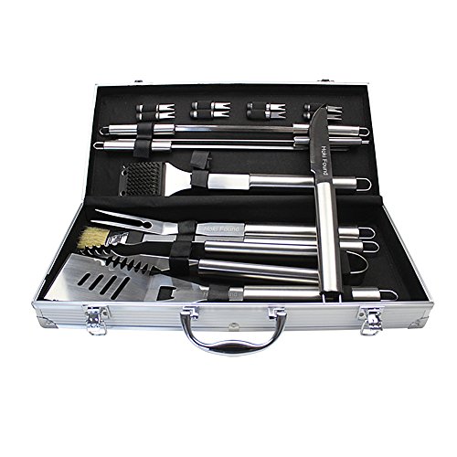 Large Size Barbecue Tools SetXXL18 Piece - Stainless Steel Grilling Tools Set - BBQ Tool Set With Deluxe Case