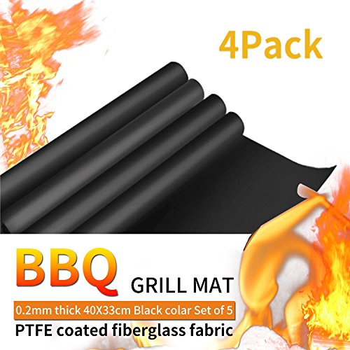Bbq Grill Mat Set Of 4 Non-stick Grill Mats Barbecue Utensil For Gas Charcoal Electric Grill- 1575 X 13 Inch