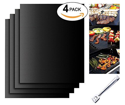 Bbq Grill Mat Set Of 4 Non-stick Grill Mats Barbecue Utensil For Gas Charcoal Electric Grill  1575&quot X 13