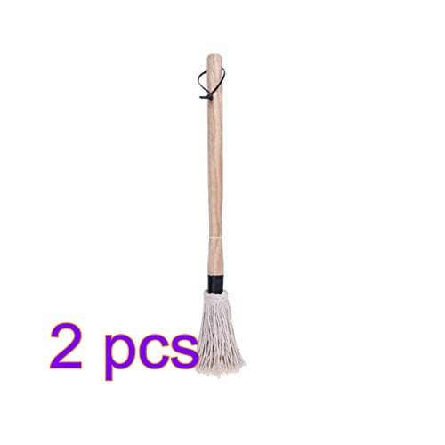 Yardwe 2PCS 18 Inch Grill Basting Brush BBQ Basting Mops with Wooden Long Handle and Cotton Head for Grilling or Cooking