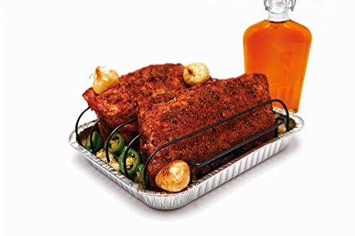 Grillpro 41615 Non Stick Rib Rack And 3 Aluminum Roasting Pans