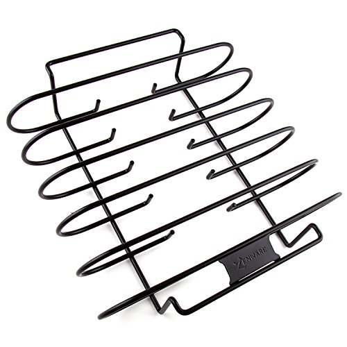 Zenware Non-Stick BBQ Rib Rack for Charcoal Grills and Smokers