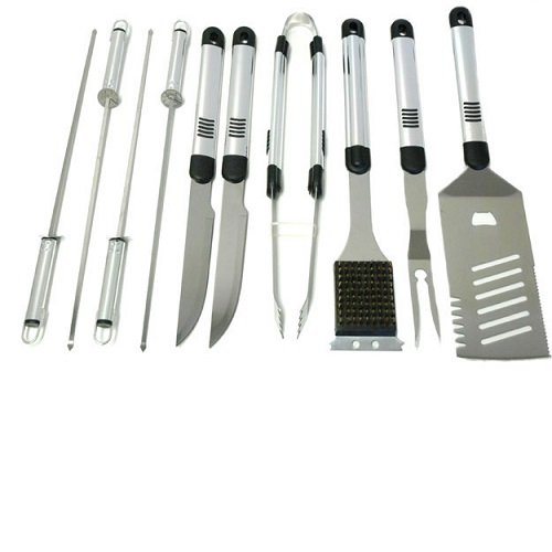 Daxx Stainless Steel 10-piece BBQ Set with Case Cooking Grilling Utensil Set