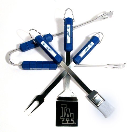 MLB 4-Piece BBQ Grilling Utensil Set Dodgers