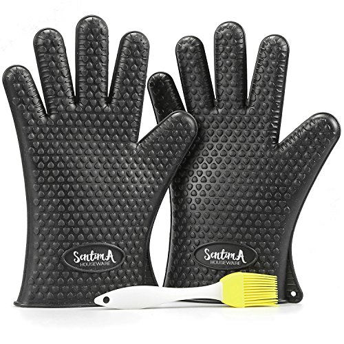Sentima Barbecue Gloves Extra Thick Heat Resistant Silicone Oven Mitts Best For Grillamp Bbq