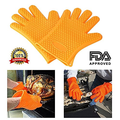 Soledi Silicone Gloves Heat Resistant Grilling Gloves Mitts For Cooking Baking Barbecue