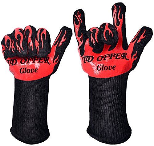 Td Offer Oven Gloves Heat Resistant932&degf Extreme Oven Mitts En407silicone Grill Gloves For Cooking Barbecue