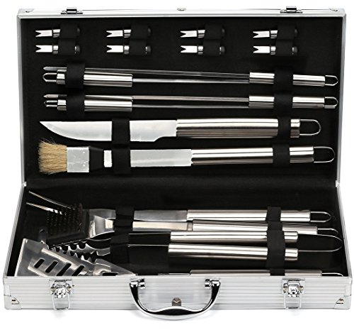 Estilo 19-piece Stainless-steel BBQ Grill Tool Set with Aluminum Storage Case