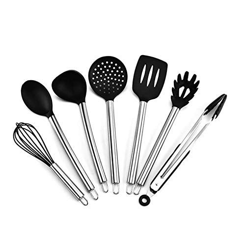 Premium 7 piece Stainless steel Silicone cooking Utensil set