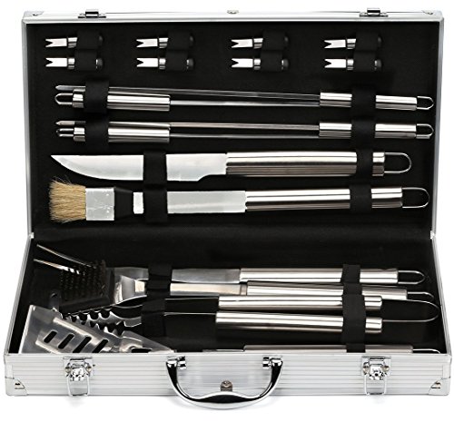 Estilo 19-piece Stainless-steel Bbq Grill Tool Set With Aluminum Storage Case