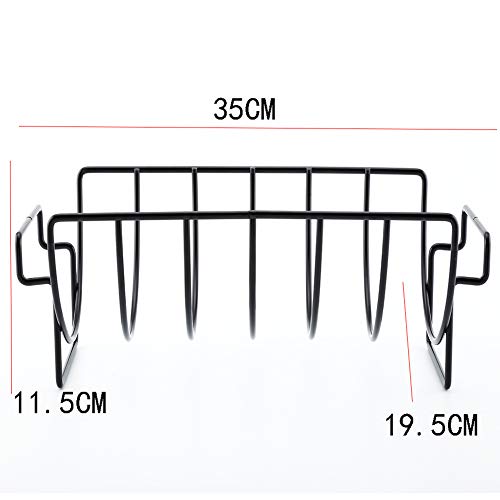 RoJuicy Rib Rack for GrillingNon-Stick Stainless Steel BBQ Tools Steak Holders Rack Grill Stand Roasting BBQ Rib Rack Kitchen Outdoor Barbecue Accessories