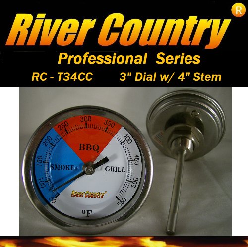 3&quot River Country rc-t34cc Adjustable Bbq Grill Smoker Thermometer 50 To 550f