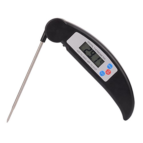 MOMONY Food Thermometer Instant Read Digital Kitchen Thermometer Ultra Fast& Accurate BBQ Meat Thermometer with Collapsible Internal Probe Great for Cooking Barbecue Grilling Turkey and Liquid