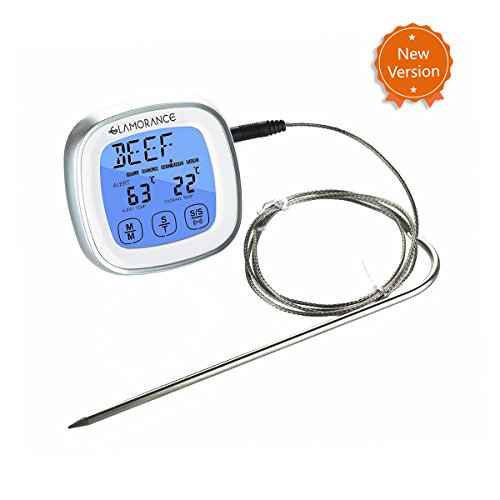 Oven Grillamp Bbq Thermometer - Touchscreen Digital Instant-read Cooking Meat Thermometer  Timer With Self-programming