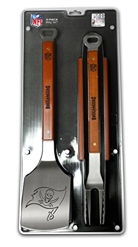 Nfl Tampa Bay Buccaneers 3pc Bbq Set Heavy Duty Stainless Steel Grilling Tools