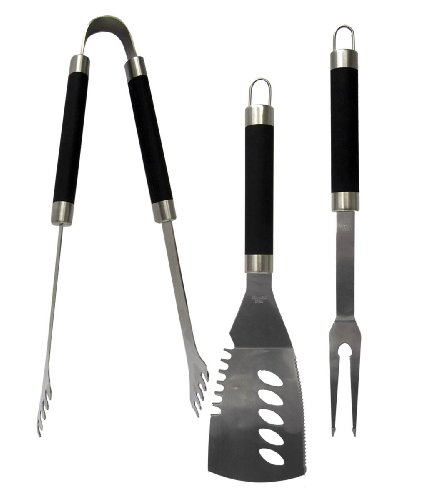 21st Century B64A12 3-Piece Stainless Steel BBQ Tool Set