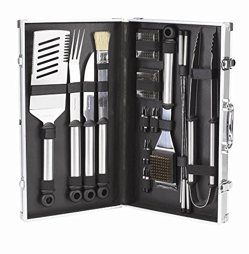 Picnic At Ascot 20 Piece Stainless Steel Bbq Barbecue Grill Tool Set With Aluminum Case