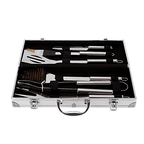 Tongyin 6 PCS Stainless Steel BBQ Tools Barbecue Grill Tool Set Utensils With Case New