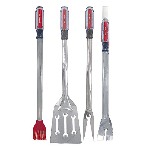 Craftsman 4 Pc Barbecue Bbq Gift Set Flipper Tongs Brush Fork