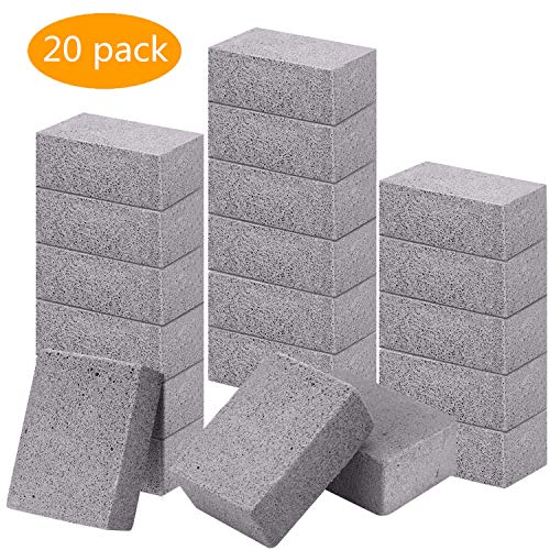 Elaziy 20 Pack Grill Stone Cleaning Block Ecological Pumice Stones Odorless Grilling Cleaning Brick De-Scaling BBQ Block for Removing Rust and Grease