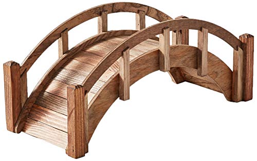 SamsGazebos Miniature Japanese Wood Garden Bridge Treated Assembled 25 Long X 11 Tall X 11-12 Wide Made in USA