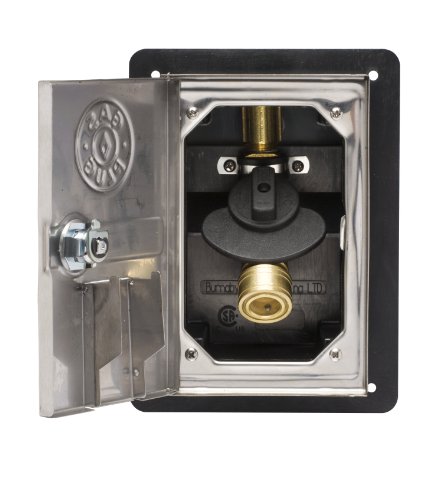 Gas Plug GR0101-SS-50 Recessed Gas Outlet Box with 12-Inch Inlet 38-Inch Outlet Black PVC Enclosure and Stainless Steel Lockable Door