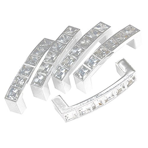 JINLÃ‚Â Square Acrylic Decorated 64mm Stainless Steel Door Cabinet Drawer Handle Pull 6Pcs Size 6Pcs Model  Outdoor Hardware Store