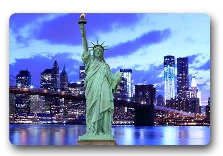 Brooklyn Bridge and The Statue of Liberty Customized Novelty Rug Bathroom Carpets Doormat Indoor or Outdoor Floor Door Mat 236x157 Inches