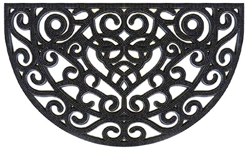 Half Round Rubber Doormat Scroll For Entrance Waywashable Indooroutdoor Recycle Rubber Floor Rug  Cast Iron