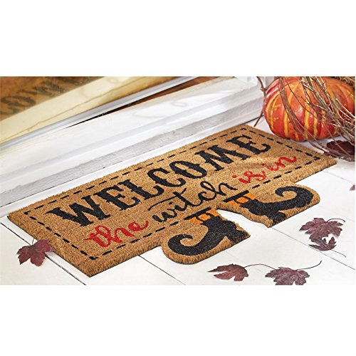 Mud Pie Halloween Home Garden Decor Floor Door Mat Witch Is In