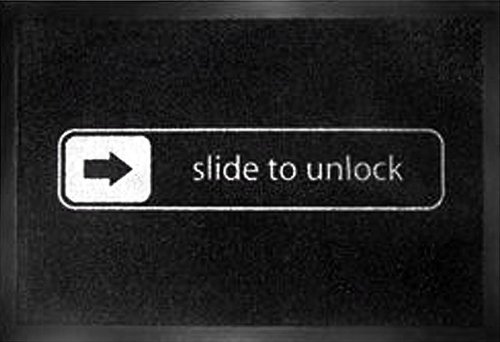 Slide To Unlock - Door  Floor Mat Size 24 x 16 Doormat