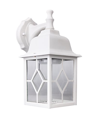 LIT-PaTH Outdoor LED Wall Lantern Wall Sconce as Porch Light 11W 100W Equivalent 1000 Lumen Aluminum Housing Plus Glass Matte White Finish Outdoor Rated ETL and ES Qualified