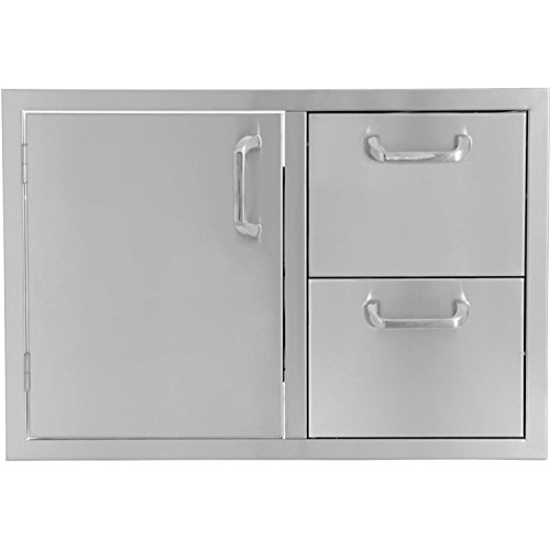 Bbqguys.com Kingston Series 30-inch Stainless Steel Access Door & Double Drawer Combo
