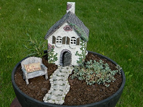 Fairy Garden Ivy House Stone Walkway And Bench Bundle