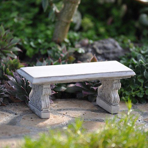 Miniature Fairy Garden Stone Bench