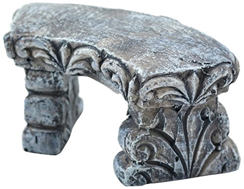 Touch Of Nature 1-Piece Miniature Garden Resin Stone Bench 3-Inch
