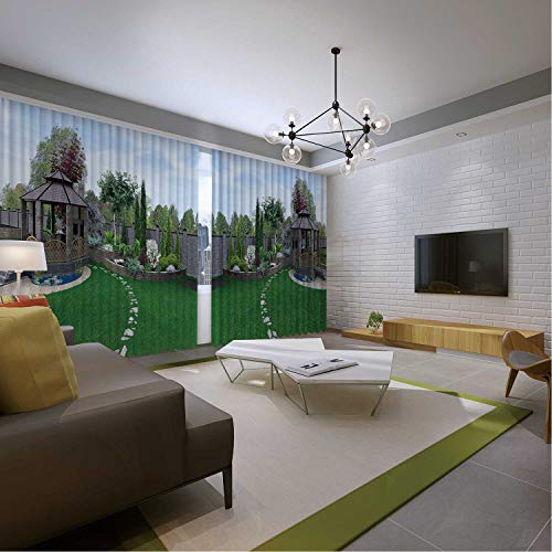 MOOCOM Alfresco Living Area Window Curtain Panels3D Render for Office Curtains108x72